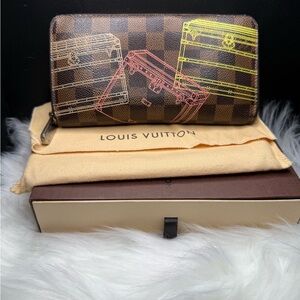 Louis Vuitton Damier Ebene Wallet with Trunk Print